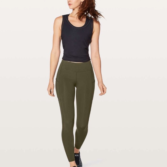 Lululemon Speed Up Tight Leggings DWR 28" Dark Olive Green Size 6 - Picture 4 of 8